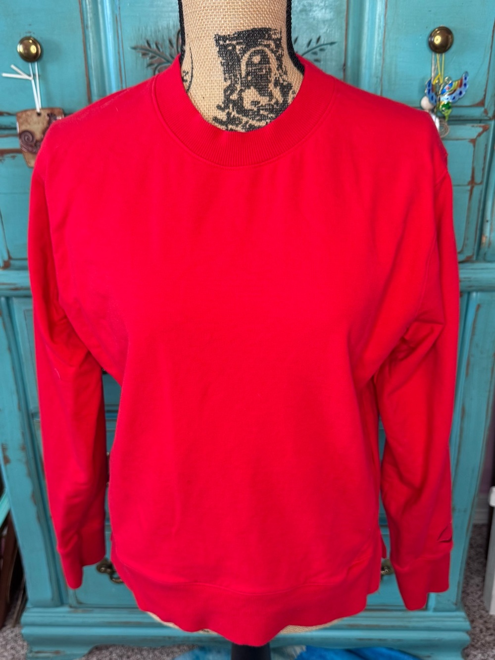 Classic Red Crewneck Sweatshirt - Women